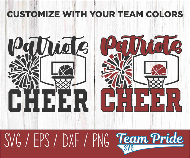 Patriot Basketball Cheer SVG Digital Download Printable - SVG, EPS, DXF, PNG SVG Team Pride SVG 