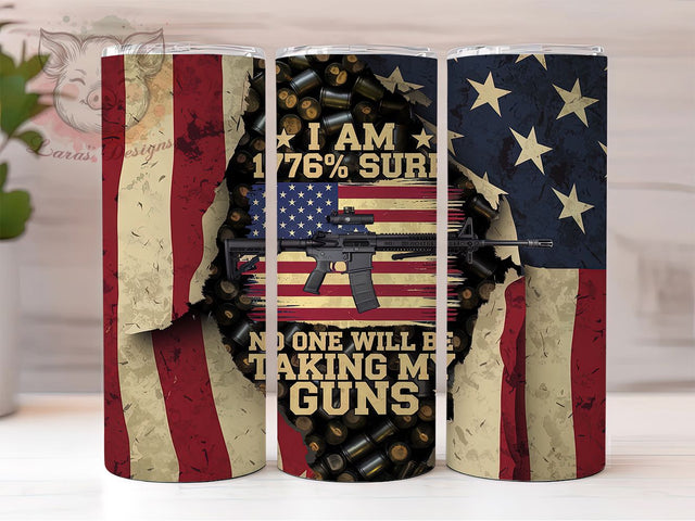 Patriotic 1776% Second Amendment Tumbler, 1776% Tumbler, Second Amendment Tumbler, Gun Rights Tumbler, USA Flag Tumbler, 20oz Sublimation Wrap, Freedom Tumbler Sublimation Lara' s Designs 