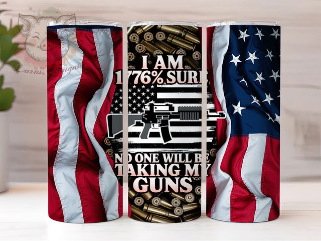 Patriotic 1776% Second Amendment Tumbler, 1776% Tumbler, Second Amendment Tumbler, Gun Rights Tumbler, USA Flag Tumbler, 20oz Sublimation Wrap, Freedom Tumbler Sublimation Lara' s Designs 