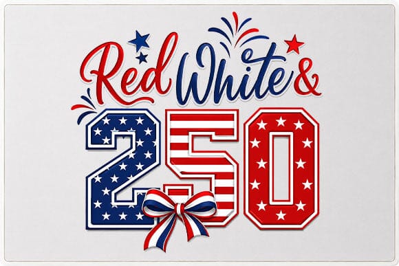 Patriotic 250 Celebration PNG Red White Blue Sublimation Design SVG BillahCrafts 