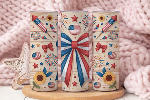 Patriotic 4th of July 20oz Tumbler Wrap Sublimation DesignSVG 