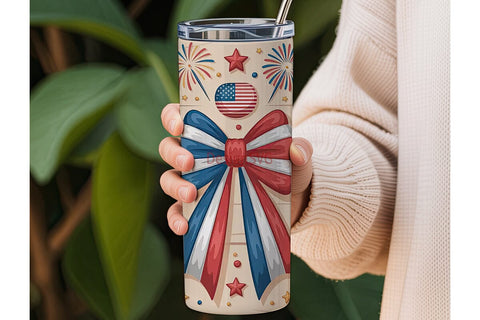 Patriotic 4th of July 20oz Tumbler Wrap Sublimation DesignSVG 