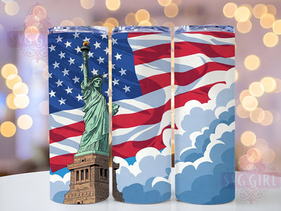 Patriotic 4th of July 20oz USA Tumbler, 4th of July Tumbler, Patriotic Drinkware, Statue of Liberty Cup, 20oz Sublimation, Independence Day Decor, American Pride Tumbler Sublimation SvggirlplusArt 