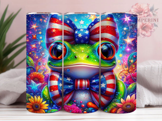 Patriotic 4th of July Frog Tumbler, American Frog Tumbler, Patriotic Frog Tumbler, 20oz Tumbler Wrap, Independence Day Tumbler, USA Frog Tumbler, Funny Frog Tumbler Sublimation Li Zamperini 