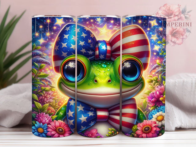 Patriotic 4th of July Frog Tumbler, American Frog Tumbler, Patriotic Frog Tumbler, 20oz Tumbler Wrap, Independence Day Tumbler, USA Frog Tumbler, Funny Frog Tumbler Sublimation Li Zamperini 