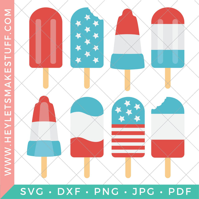 Patriotic 4th of July Popsicles SVG Hey Let's Make Stuff 