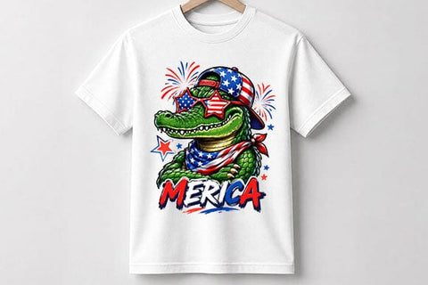 Patriotic Alligator PNG Funny Americana Animal Digital Download SVG BillahCrafts 