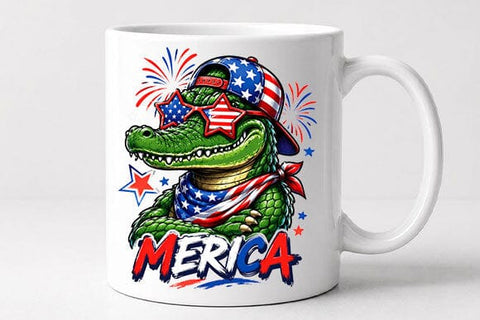 Patriotic Alligator PNG Funny Americana Animal Digital Download SVG BillahCrafts 