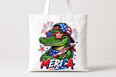 Patriotic Alligator PNG Funny Americana Animal Digital Download SVG BillahCrafts 