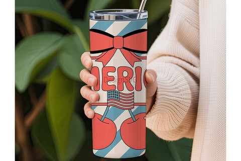 Patriotic America 20oz Tumbler Wrap Sublimation DesignSVG 
