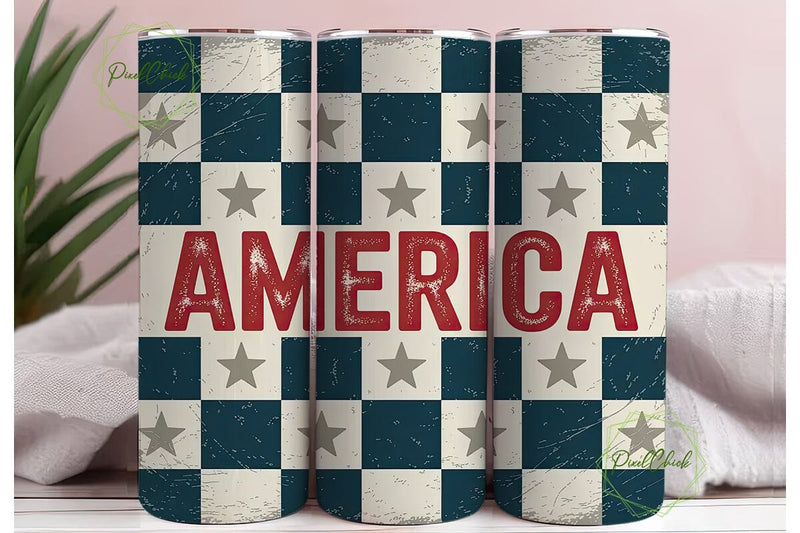 Patriotic America 20oz Tumbler Wrap Sublimation PixelChick 