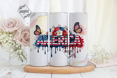 Patriotic America 20oz Tumbler Wrap Sublimation sassyprint 