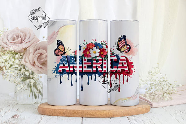 Patriotic America 20oz Tumbler Wrap Sublimation sassyprint 