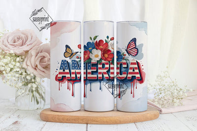 Patriotic America 20oz Tumbler Wrap Sublimation sassyprint 