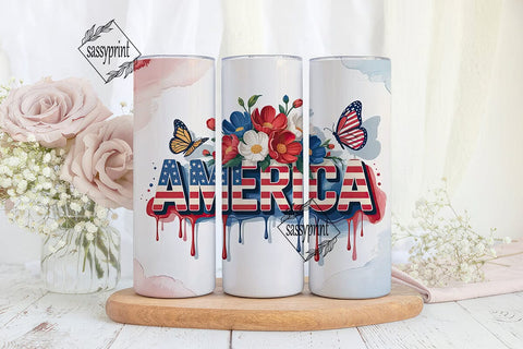 Patriotic America 20oz Tumbler Wrap Sublimation sassyprint 