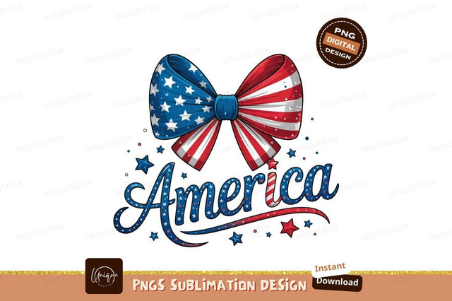 Patriotic America Design With Ribbon And Stars Sublimation Designangry 