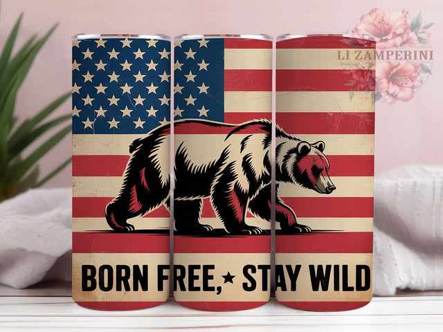 Patriotic American Bear Tumbler Wrap, Patriotic Wildlife Design, Freedom Bear Art, USA Nature Cup, Wilderness Spirit Gift, American Pride Wrap, Mountain Life Sublimation Sublimation Li Zamperini 