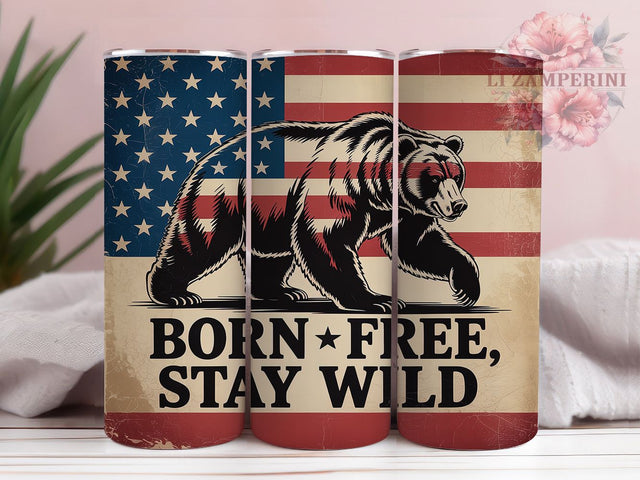 Patriotic American Bear Tumbler Wrap, Patriotic Wildlife Design, Freedom Bear Art, USA Nature Cup, Wilderness Spirit Gift, American Pride Wrap, Mountain Life Sublimation Sublimation Li Zamperini 