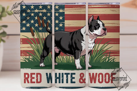 Patriotic American Bully 20oz Tumbler Sublimation sassyprint 