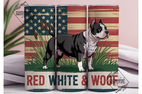 Patriotic American Bully 20oz Tumbler Sublimation sassyprint 