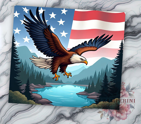 Patriotic American Eagle 20 oz Skinny Tumbler Sublimation Design, Straight & Tapered Tumbler Png, America Patriotic Mountains Tumbler Png, Digital Download PNG Sublimation Li Zamperini 