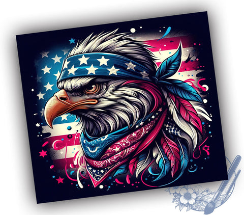 Patriotic American Eagle 20oz Skinny Tumbler, 4th of July Tumbler Png, Straight & Tapered Tumbler Wrap, Instant Digital Download Sublimation ToriDesigns 