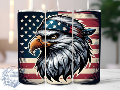Patriotic American Eagle 20oz Skinny Tumbler, 4th of July Tumbler Png, Straight & Tapered Tumbler Wrap, Instant Digital Download Sublimation ToriDesigns 
