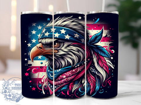 Patriotic American Eagle 20oz Skinny Tumbler, 4th of July Tumbler Png, Straight & Tapered Tumbler Wrap, Instant Digital Download Sublimation ToriDesigns 