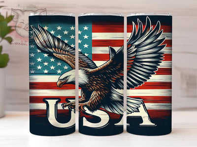 Patriotic American Eagle 20oz Tumbler Png, Straight & Tapered Tumbler Png, USA Flag Tumbler Png, Digital Download PNG Sublimation Lara' s Designs 