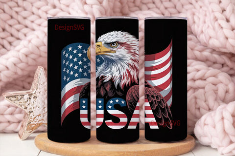 Patriotic American Eagle 20oz Tumbler Sublimation DesignSVG 