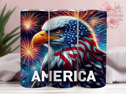 Patriotic American Eagle 20oz Tumbler Wrap PNG, 4th Of July Tumbler Png, Straight & Tapered Tumbler Wrap, Instant Digital Download Sublimation Li Zamperini 
