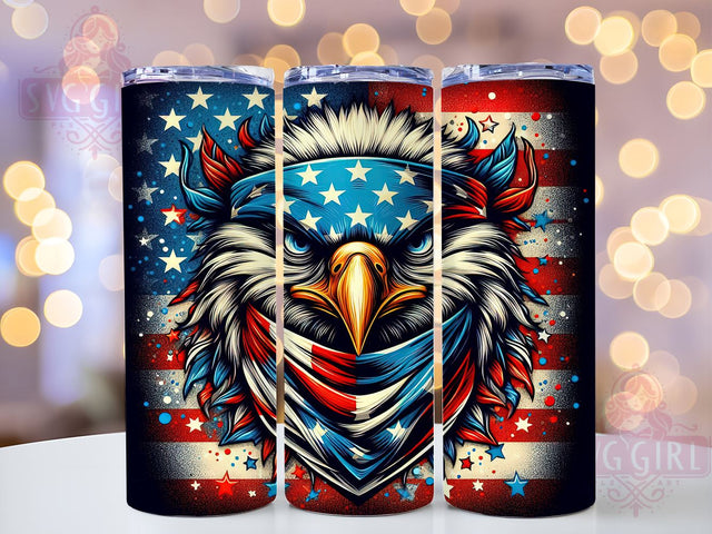 Patriotic American Eagle 20oz Tumbler Wrap Sublimation Design, Straight Tapered Tumbler Wrap, 4th of July Tumbler Png, Instant Digital Download Sublimation SvggirlplusArt 