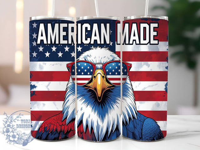 Patriotic American Eagle Tumbler, USA Pride Wrap, 20oz Sublimation Wrap, Patriotic Eagle Cup, Stars and Stripes Tumbler, Freedom Lover Design, Fourth of July Tumbler Sublimation ToriDesigns 