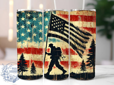 Patriotic American Flag 20oz Tumbler, American Flag Design, 20oz Tumbler Wrap, 4th of July Gift, USA Drinkware, Independence Day Tumbler, Custom Drinkware Sublimation ToriDesigns 