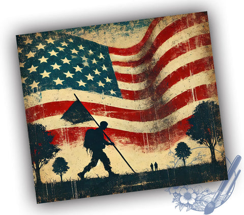 Patriotic American Flag 20oz Tumbler, American Flag Design, 20oz Tumbler Wrap, 4th of July Gift, USA Drinkware, Independence Day Tumbler, Custom Drinkware Sublimation ToriDesigns 