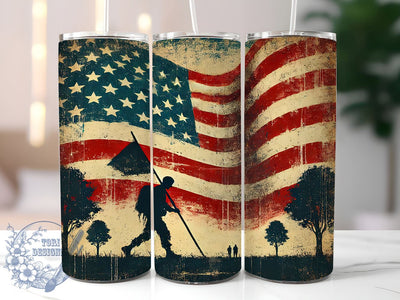 Patriotic American Flag 20oz Tumbler, American Flag Design, 20oz Tumbler Wrap, 4th of July Gift, USA Drinkware, Independence Day Tumbler, Custom Drinkware Sublimation ToriDesigns 