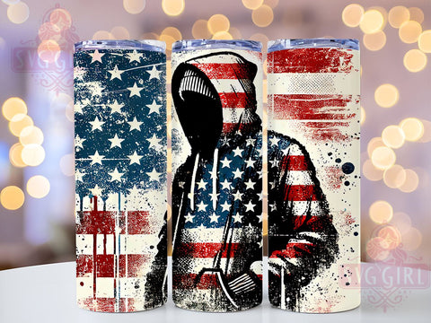 Patriotic American Flag 20oz Tumbler Wrap, Patriotic Gift, Sublimation Tumbler, Fourth of July, USA Flag Design, Custom Tumbler Wrap Sublimation SvggirlplusArt 