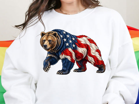 Patriotic American Flag Bear PNG SVG artprintfile 