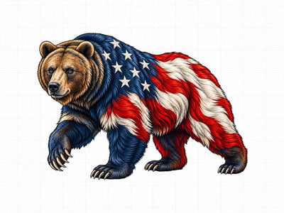 Patriotic American Flag Bear PNG SVG artprintfile 