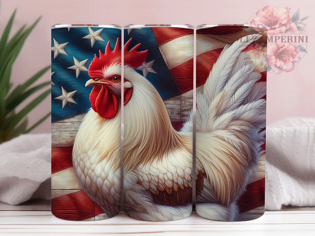 Patriotic American Flag Chicken Tumbler, American Flag Tumbler, Patriotic Chicken Tumbler, 20oz Tumbler Sublimation, Farm Animal Tumbler, USA Pride Tumbler, Digital Tumbler Wrap Sublimation Li Zamperini 