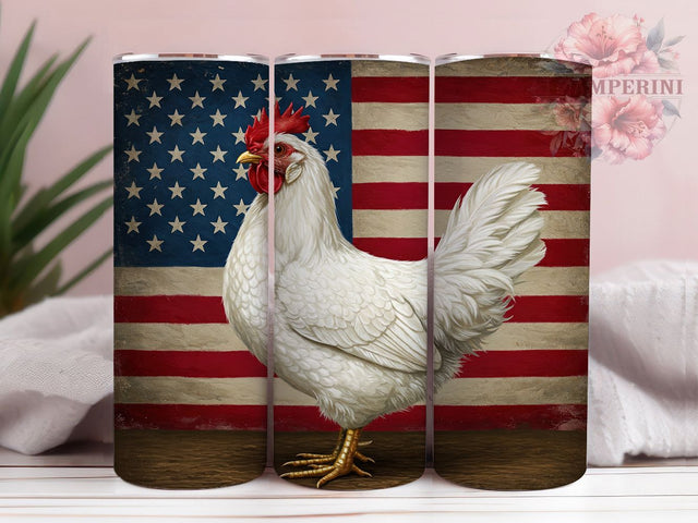 Patriotic American Flag Chicken Tumbler, American Flag Tumbler, Patriotic Chicken Tumbler, 20oz Tumbler Sublimation, Farm Animal Tumbler, USA Pride Tumbler, Digital Tumbler Wrap Sublimation Li Zamperini 