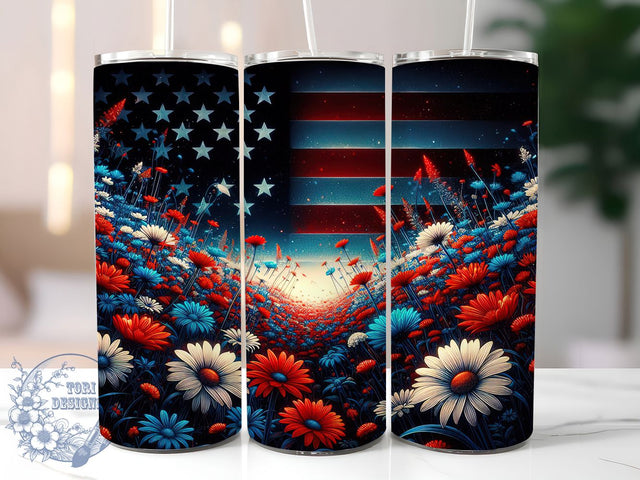 Patriotic American Flag Tumbler Wrap, American Flag Sublimation, USA Pride Cup, Fourth of July Tumbler, Red White Blue Wrap, Freedom Coffee Cup, Military Support Gift Sublimation ToriDesigns 