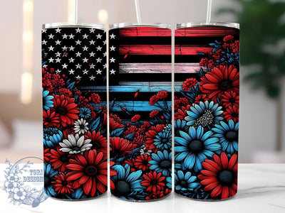 Patriotic American Flag Tumbler Wrap, American Flag Sublimation, USA Pride Cup, Fourth of July Tumbler, Red White Blue Wrap, Freedom Coffee Cup, Military Support Gift Sublimation ToriDesigns 