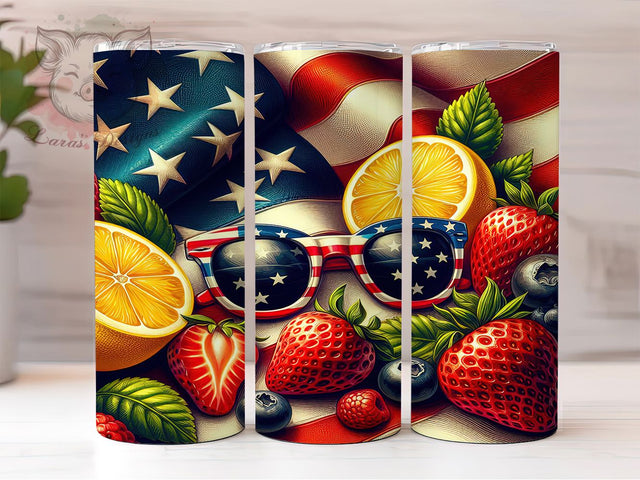 Patriotic American Summer Tumbler Wrap, July 4th Tumbler Wrap, Patriotic Summer Design, Red White Blue Tumbler, Summer USA Tumbler, 20oz Skinny Tumbler, Sublimation Wrap Design Sublimation Lara' s Designs 