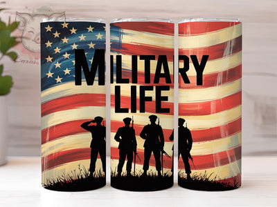 Patriotic Armed Forces 20oz Tumbler, USA Flag Wrap, Sublimation Gift, Military Mug, 20oz Tumbler Design, Patriotic Quote, Armed Forces Theme Sublimation Lara' s Designs 