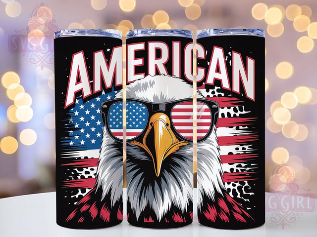Patriotic Bald Eagle 20oz Tumbler, USA Flag Wrap, Sublimation Gift, Patriotic Mug, 20oz Tumbler Design, Bald Eagle Graphic, American Pride Theme Sublimation SvggirlplusArt 