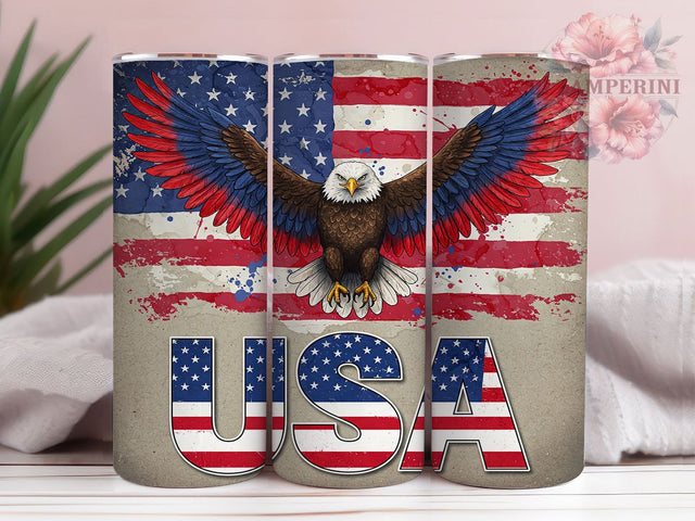 Patriotic Bald Eagle American Flag Tumbler, USA Flag Tumbler, Patriotic Tumbler Design, 20oz Tumbler Sublimation, Fourth of July Tumbler, Digital Tumbler Wrap, Bald Eagle Tumbler Sublimation Li Zamperini 