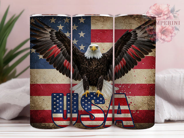 Patriotic Bald Eagle American Flag Tumbler, USA Flag Tumbler, Patriotic Tumbler Design, 20oz Tumbler Sublimation, Fourth of July Tumbler, Digital Tumbler Wrap, Bald Eagle Tumbler Sublimation Li Zamperini 