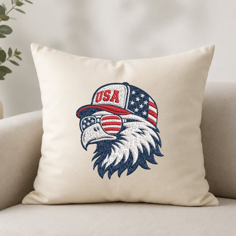 Patriotic Bald Eagle USA Machine Embroidery Design American Flag Eagle PES DST Files Embroidery/Applique DESIGNS PatternFeed8 