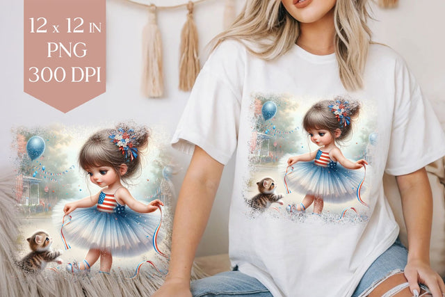 Patriotic Ballerina T-Shirt Sublimation Design Sublimation BijouBay 